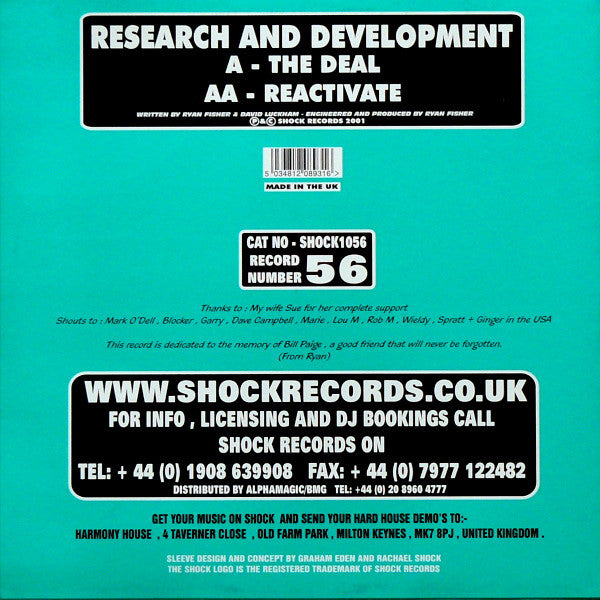 Research And Development : The Deal / Reactivate (12")