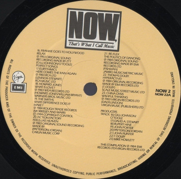 Various : Now That's What I Call Music II (2xLP, Album, Comp, CBS)