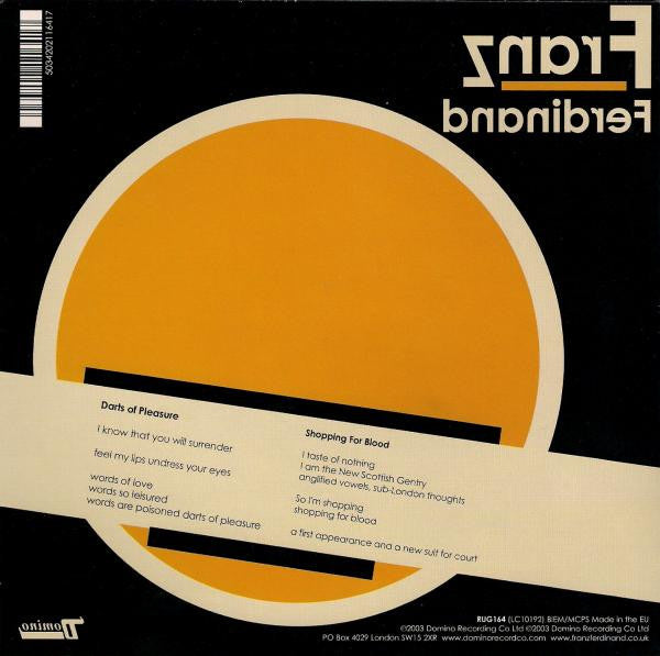 Franz Ferdinand : Darts Of Pleasure (7", Single)