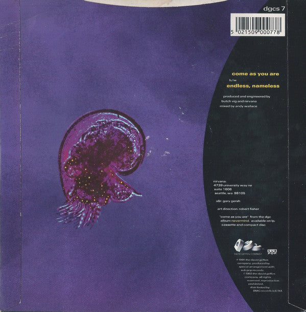 Nirvana : Come As You Are (7", Single, Pap)
