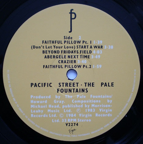 The Pale Fountains : Pacific Street (LP, Album)