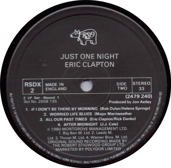 Eric Clapton : Just One Night (2xLP, Album, Gat)