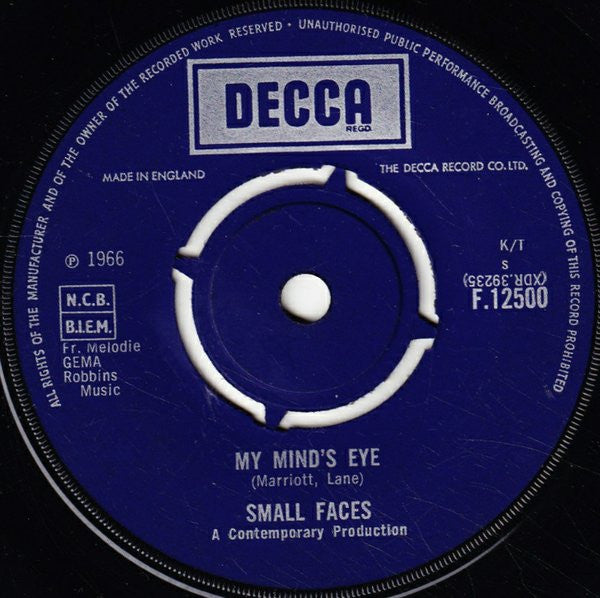 Small Faces : My Mind's Eye (7", Single)