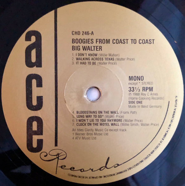 Big Walter Price : Boogies From Coast To Coast (LP, Album, Mono)