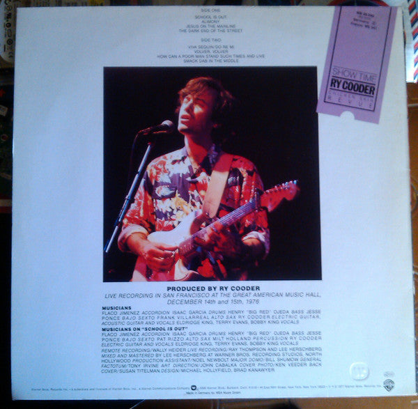 Ry Cooder : Show Time (Chicken Skin Revue) (LP, Album, RE)