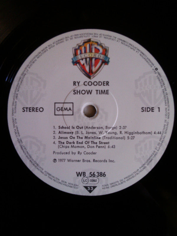 Ry Cooder : Show Time (Chicken Skin Revue) (LP, Album, RE)