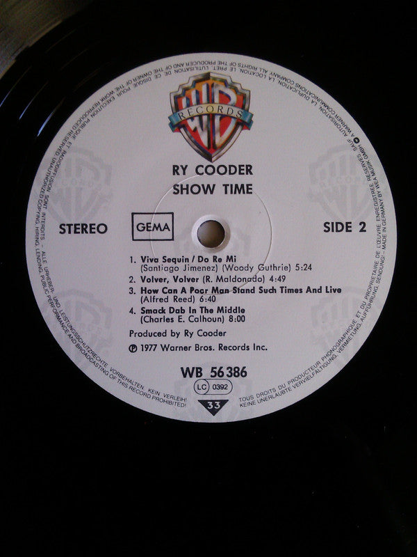 Ry Cooder : Show Time (Chicken Skin Revue) (LP, Album, RE)