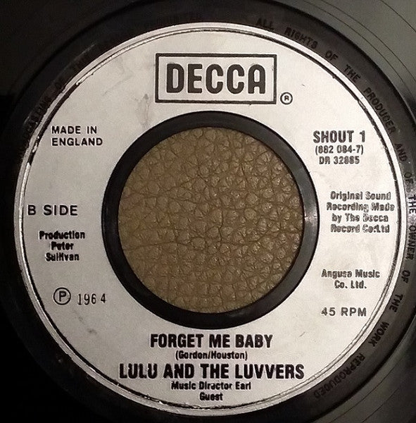 Lulu* : Shout (7", Single, RE, Sli)