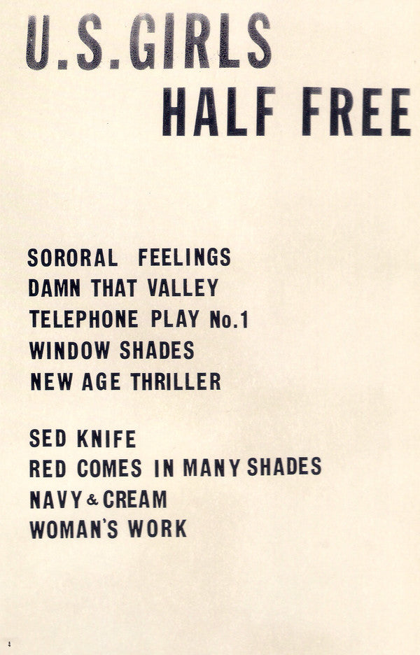 U.S. Girls : Half Free (LP, Album)