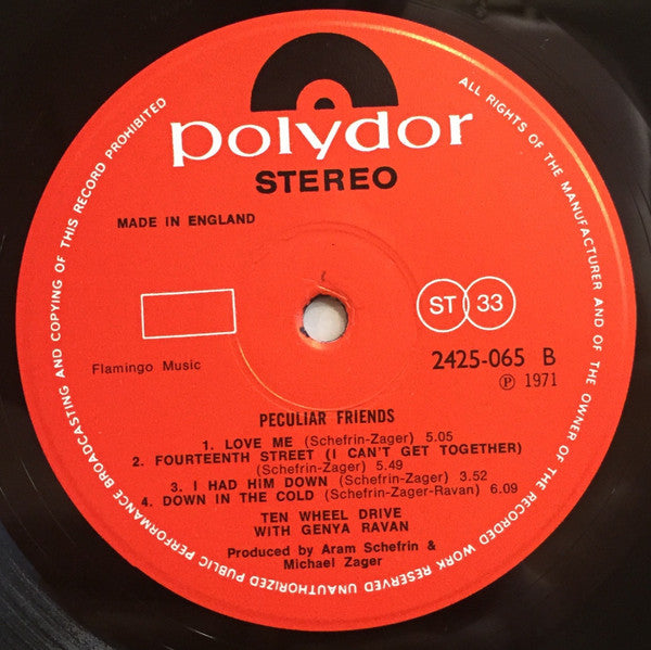 Ten Wheel Drive With Genya Ravan : Peculiar Friends (LP, Album)