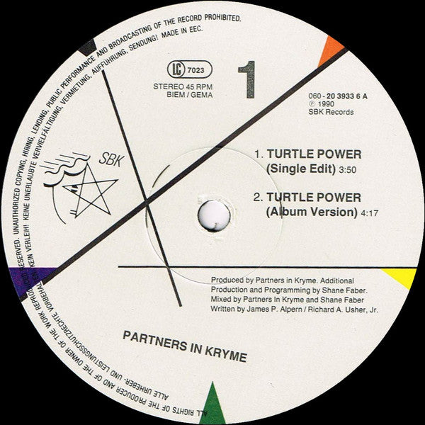 Partners In Kryme : Turtle Power (12", Maxi)