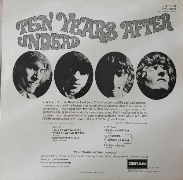 Ten Years After : Undead (LP, Album, RP)