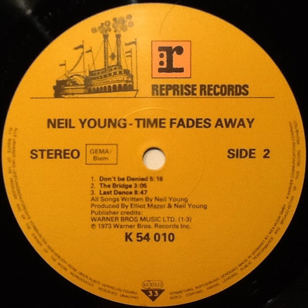 Neil Young : Time Fades Away (LP, Album, RE)