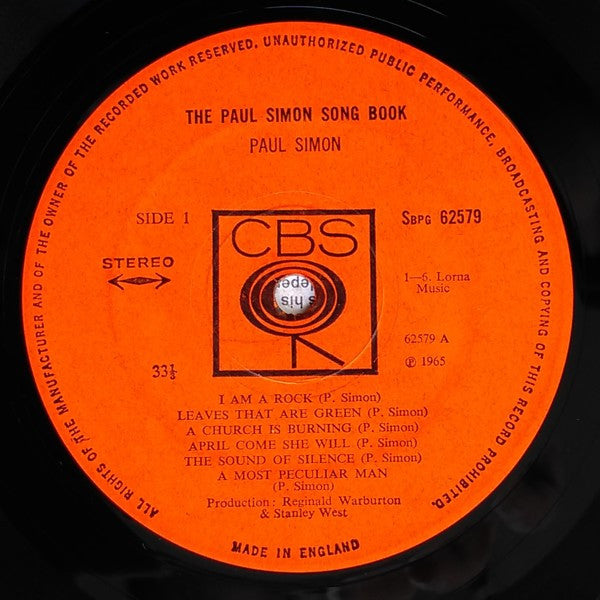 Paul Simon : The Paul Simon Song Book (LP, Album, RE)