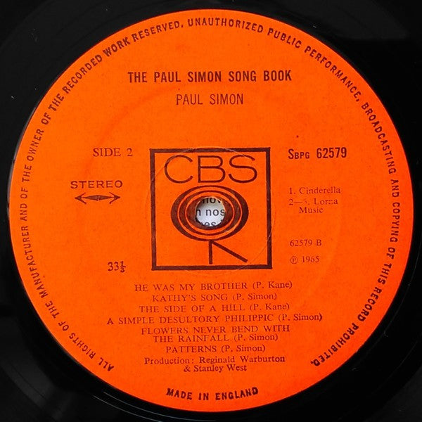 Paul Simon : The Paul Simon Song Book (LP, Album, RE)