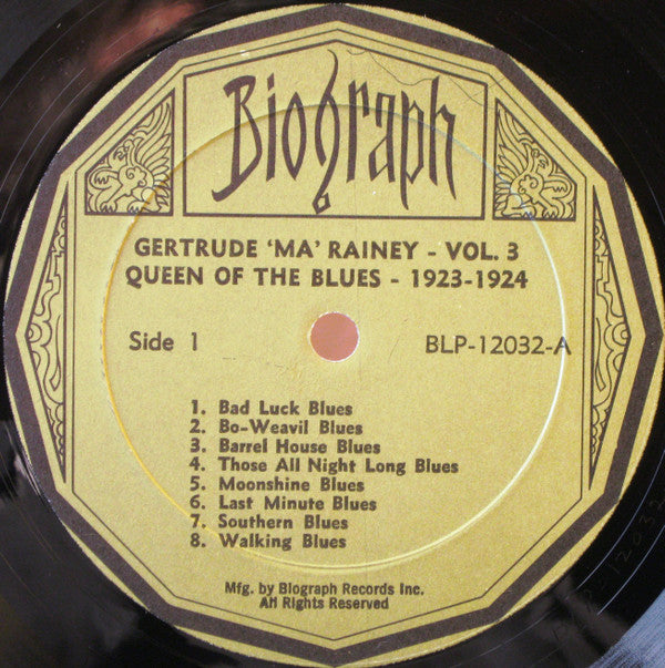 Ma Rainey : Queen Of The Blues (Volume 3 1923-1924) (LP, Comp)
