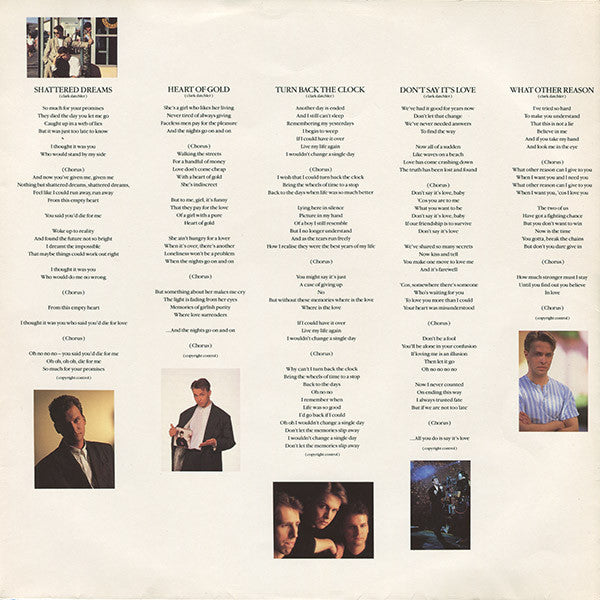 Johnny Hates Jazz : Turn Back The Clock (LP, Album)