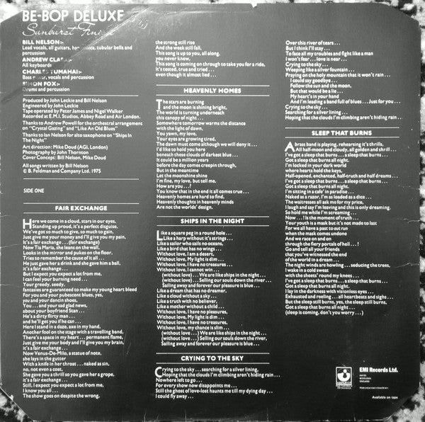 Be-Bop Deluxe* : Sunburst Finish (LP, Album)