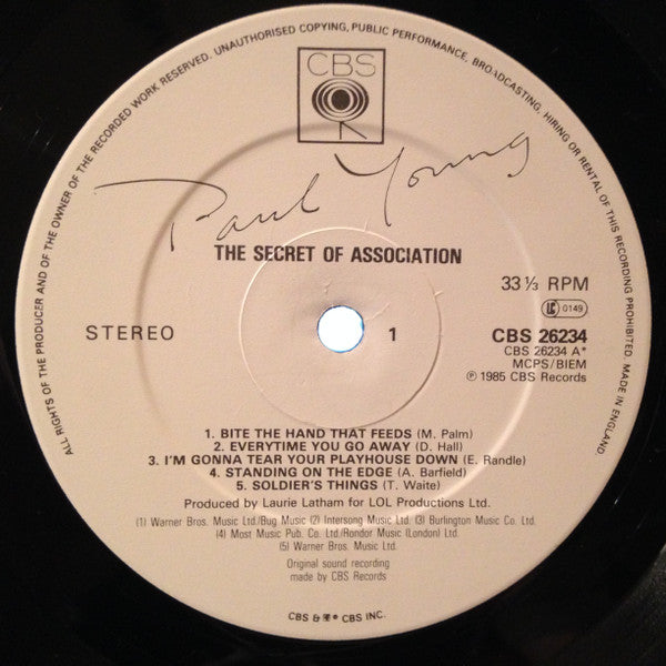 Paul Young : The Secret Of Association (LP, Album)