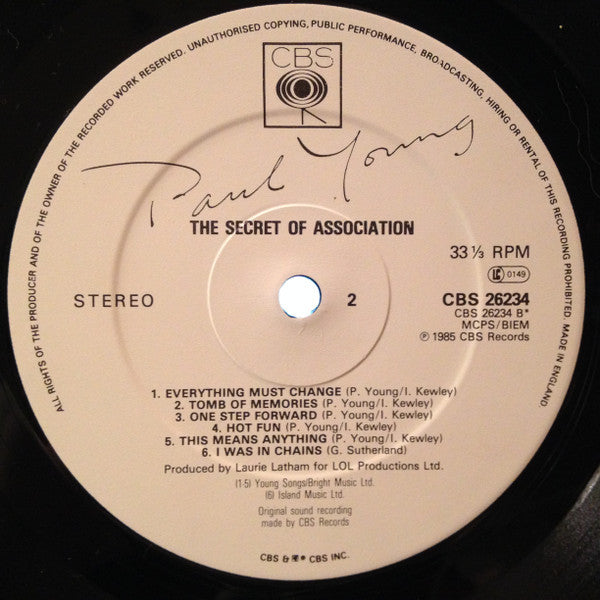 Paul Young : The Secret Of Association (LP, Album)