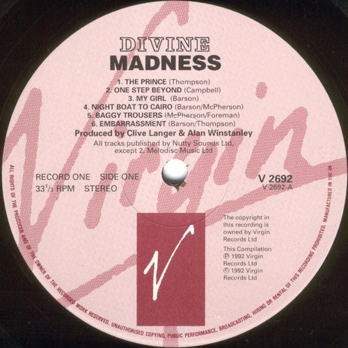 Madness : Divine Madness (2xLP, Comp, Pin)