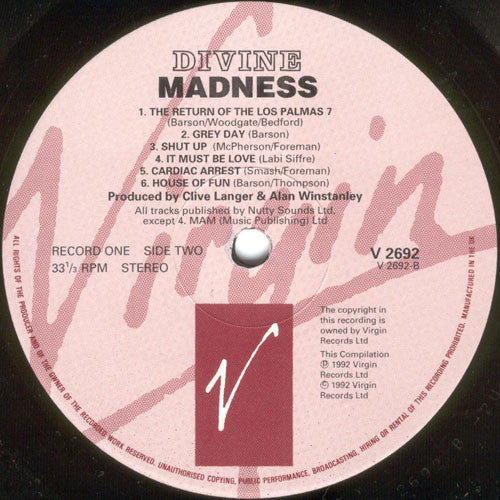 Madness : Divine Madness (2xLP, Comp, Pin)