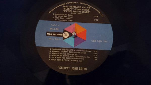 "Sleepy" John Estes* : Down South Blues 1935-1940 (LP, Comp)