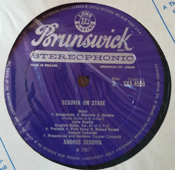 Segovia* : On Stage (LP)
