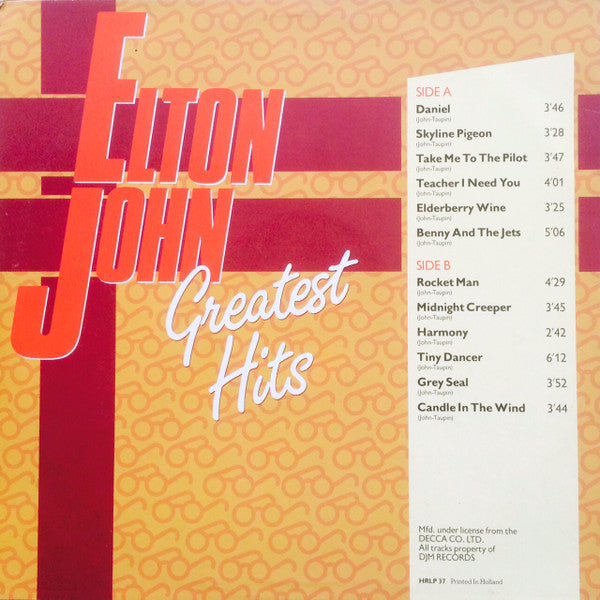 Elton John : Greatest Hits (LP, Comp)