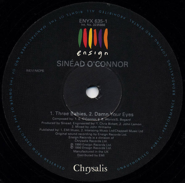 Sinéad O'Connor : Three Babies (12", Single)