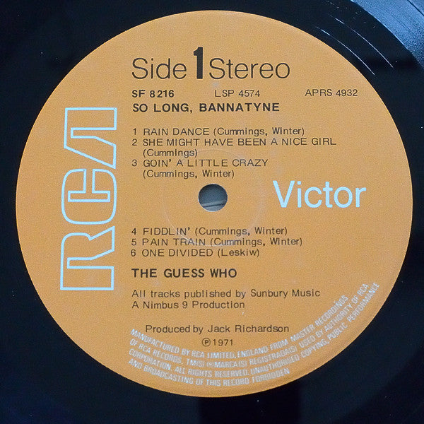 The Guess Who : So Long, Bannatyne (LP, Album)