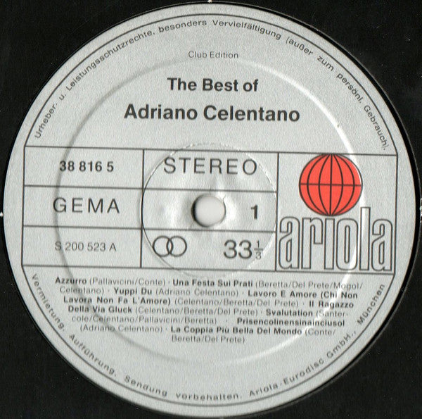 Adriano Celentano : The Best Of Adriano Celentano (LP, Comp, Club)