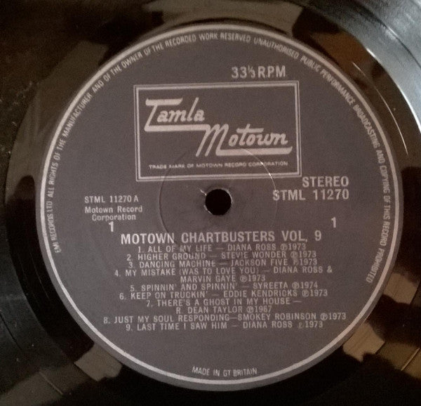 Various : Motown Chartbusters Vol. 9 (LP, Album, Comp)