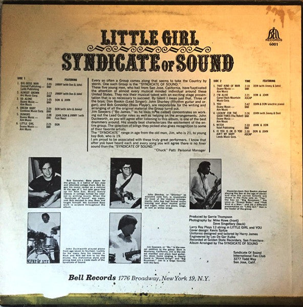 Syndicate Of Sound : Little Girl (LP, Album, Mono, Mon)