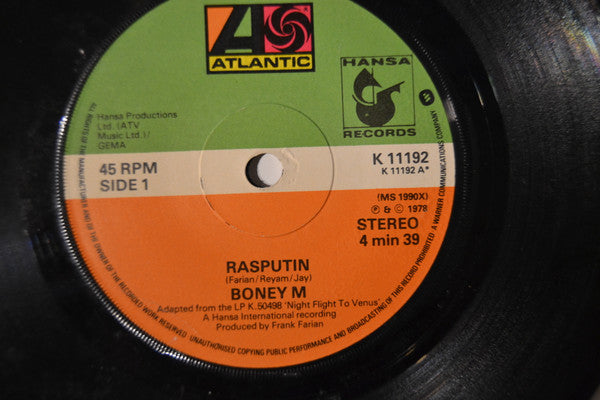 Boney M* : Rasputin (7", Single)