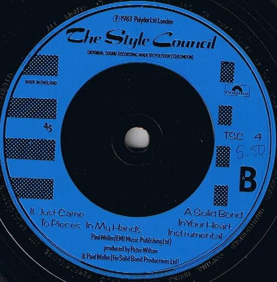 The Style Council : A Solid Bond In Your Heart (7", Single, Blu)