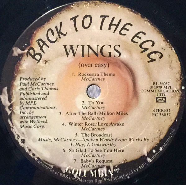 Wings (2) : Back To The Egg (LP, Album, No )