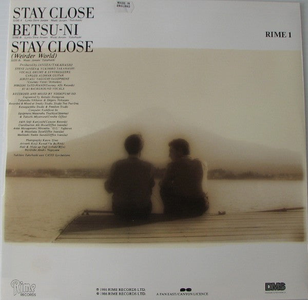 Takahashi/Jansen : Stay Close (12", Single)