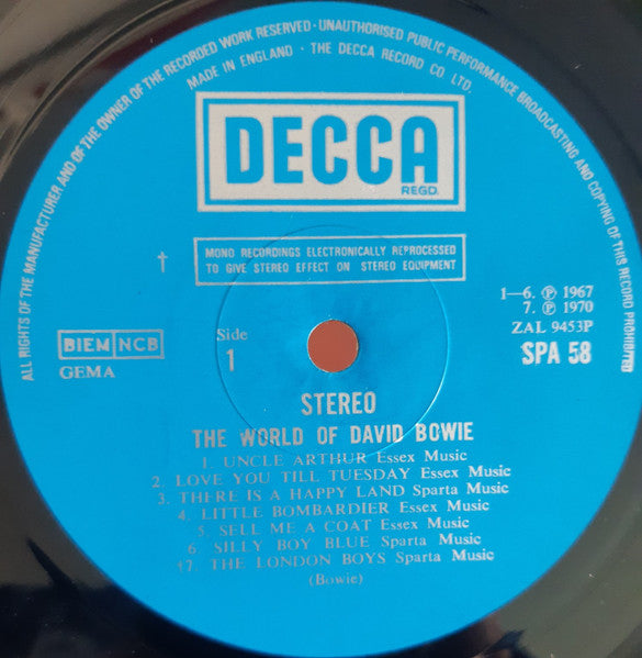 David Bowie : The World Of David Bowie (LP, Comp)