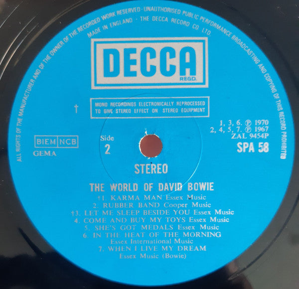 David Bowie : The World Of David Bowie (LP, Comp)