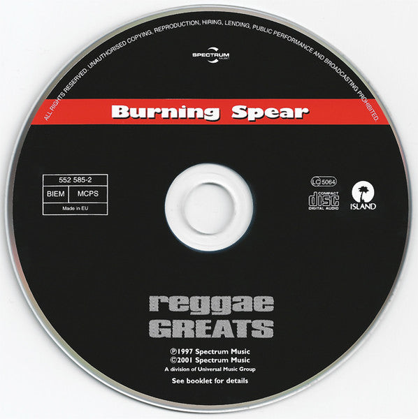 Burning Spear : Reggae Greats (CD, Comp, RE)