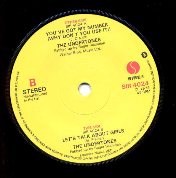 The Undertones : You've Got My Number < Why Don't You Use It! > (7", Single, Dam)