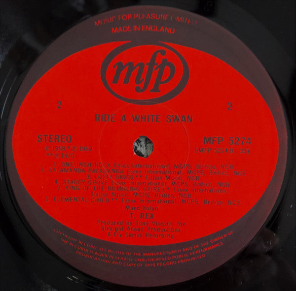 T. Rex* : Ride A White Swan (LP, Comp, Tex)