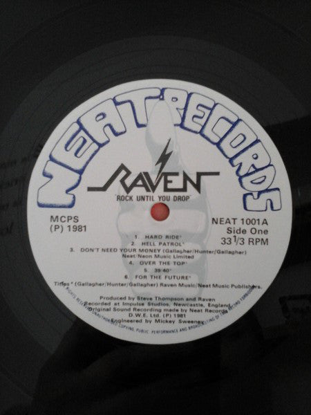 Raven (6) : Rock Until You Drop (LP, Album, Sil)