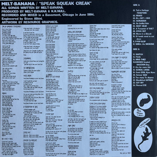 Melt-Banana : Speak Squeak Creak (LP, Album, RE)