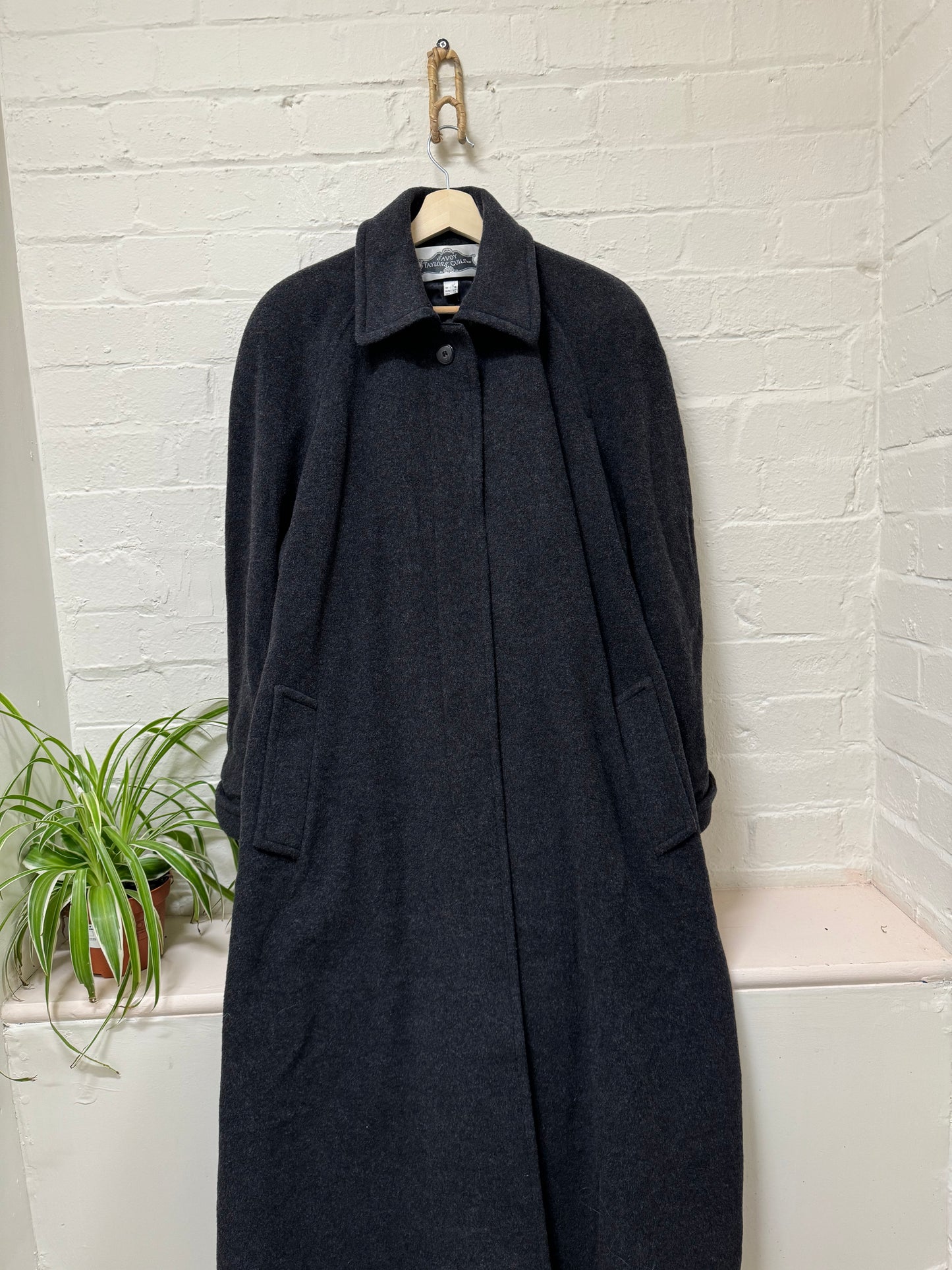 Long Wool Trench Coat Black