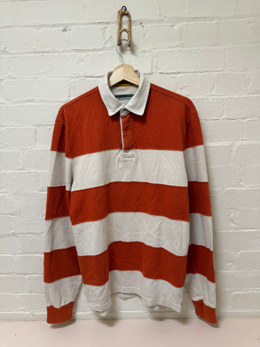 Striped Rugby Shirt Orange/White