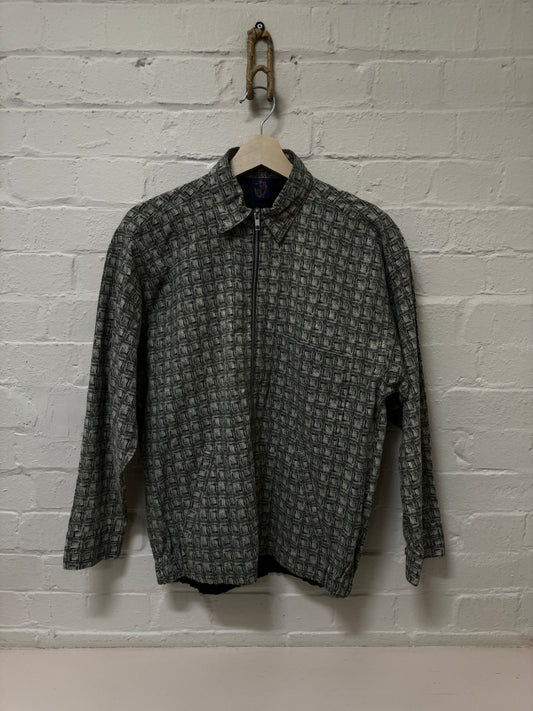 Retro Square Print Shacket