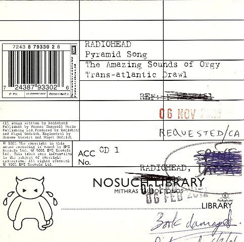 Radiohead : Pyramid Song (CD, Single, CD1)