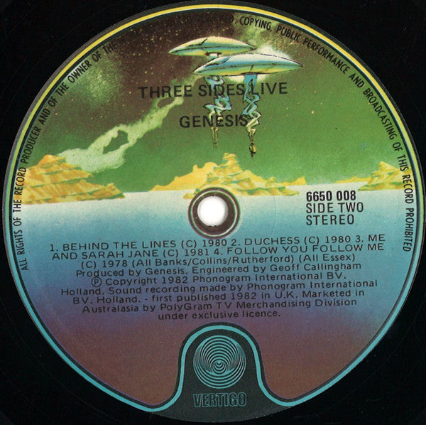 Genesis : Three Sides Live (2xLP, Album, Gat)